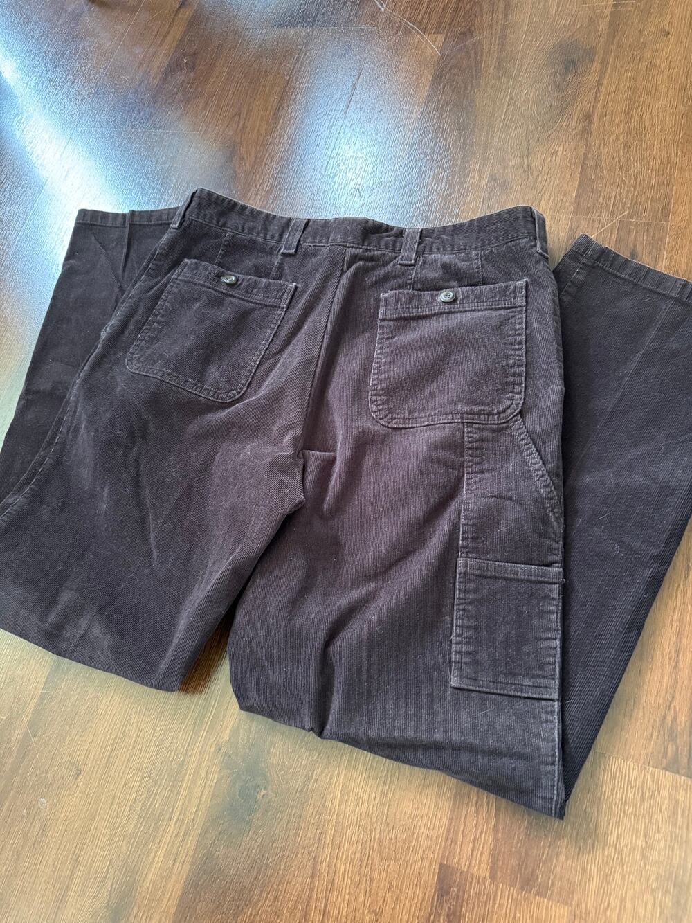 Zegna Sport Corduroy Pants Brown Sz 52 (36 US) Carpenter Pocket Y2K Casual